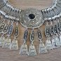 Anahit Sun Drop Coin Petroglyphs Necklace, Sun Armenian Necklace with Black Onyx Stone