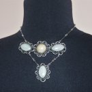 Vintage Armenian Soviet Agate Drop Necklace, Antique Armenian Necklace, Ethnic Necklace