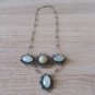 Vintage Armenian Soviet Agate Drop Necklace, Antique Armenian Necklace, Ethnic Necklace