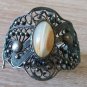 Vintage Armenian Soviet Cuff Filigree Agate Bracelet, Armenian Cuff Bracelet