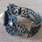 Vintage Armenian Soviet Cuff Filigree Agate Bracelet, Armenian Cuff Bracelet