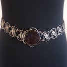 Vintage Armenian Soviet Filigree Obsidian Belt 1960s, Filigree Link Belt, Antique Ethnic Belt