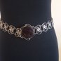 Vintage Armenian Soviet Filigree Obsidian Belt 1960s, Filigree Link Belt, Antique Ethnic Belt