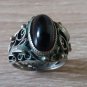 Vintage Armenian Soviet Filigree Obsidian Ring, Antique Armenian Ring, Ethnic Ring