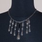 Vintage Armenian Soviet Obsidian Dangle Drop Necklace, Antique Armenian Necklace