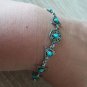 Vintage Sterling Silver Armenian Triangular Link Turquoise Bracelet, Armenian Bracelet