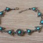 Vintage Sterling Silver Armenian Triangular Link Turquoise Bracelet, Armenian Bracelet