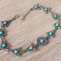 Vintage Sterling Silver Armenian Triangular Link Turquoise Bracelet, Armenian Bracelet