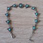 Vintage Sterling Silver Armenian Triangular Link Turquoise Bracelet, Armenian Bracelet
