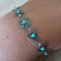 Vintage Sterling Silver Armenian Triangular Link Turquoise Bracelet, Armenian Bracelet