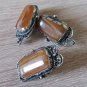 Vintage Armenian Soviet Filigree Agate Jewelry Set, Armenian Earrings, Armenian Ring