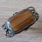 Vintage Armenian Soviet Filigree Agate Jewelry Set, Armenian Earrings, Armenian Ring
