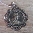 Tigran The Great Sterling Silver Coin Filigree Pendant, Armenian Jewelry