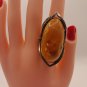 Vintage Armenian Soviet Filigree Amber Ring, Antique Armenian Ring, Ethnic Ring