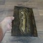 Vintage Embossed Copper Wall Decoration of an Armenian Woman Carrying a Basket, Armenian Woman
