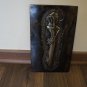 Vintage Embossed Copper Wall Decoration of an Armenian Woman Carrying a Basket, Armenian Woman
