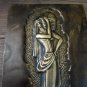 Vintage Embossed Copper Wall Decoration of an Armenian Woman Carrying a Basket, Armenian Woman