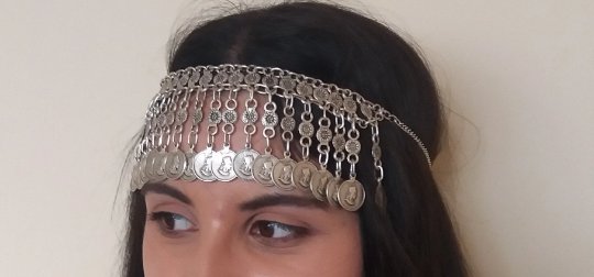 Tigran the Great Forehead Flowery Silver Plated Drop, Armenian Headpieces Drop