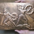 Vintage Embossed Copper Wall Decoration of Spartacus, Armenian Home Decor, Chekanka