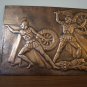 Vintage Embossed Copper Wall Decoration of Spartacus, Armenian Home Decor, Chekanka