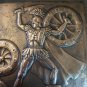 Vintage Embossed Copper Wall Decoration of Spartacus, Armenian Home Decor, Chekanka