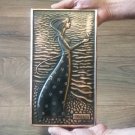 Vintage Embossed Copper Wall Decoration of the Legend of Tamar, Achtamar Armenian Legend