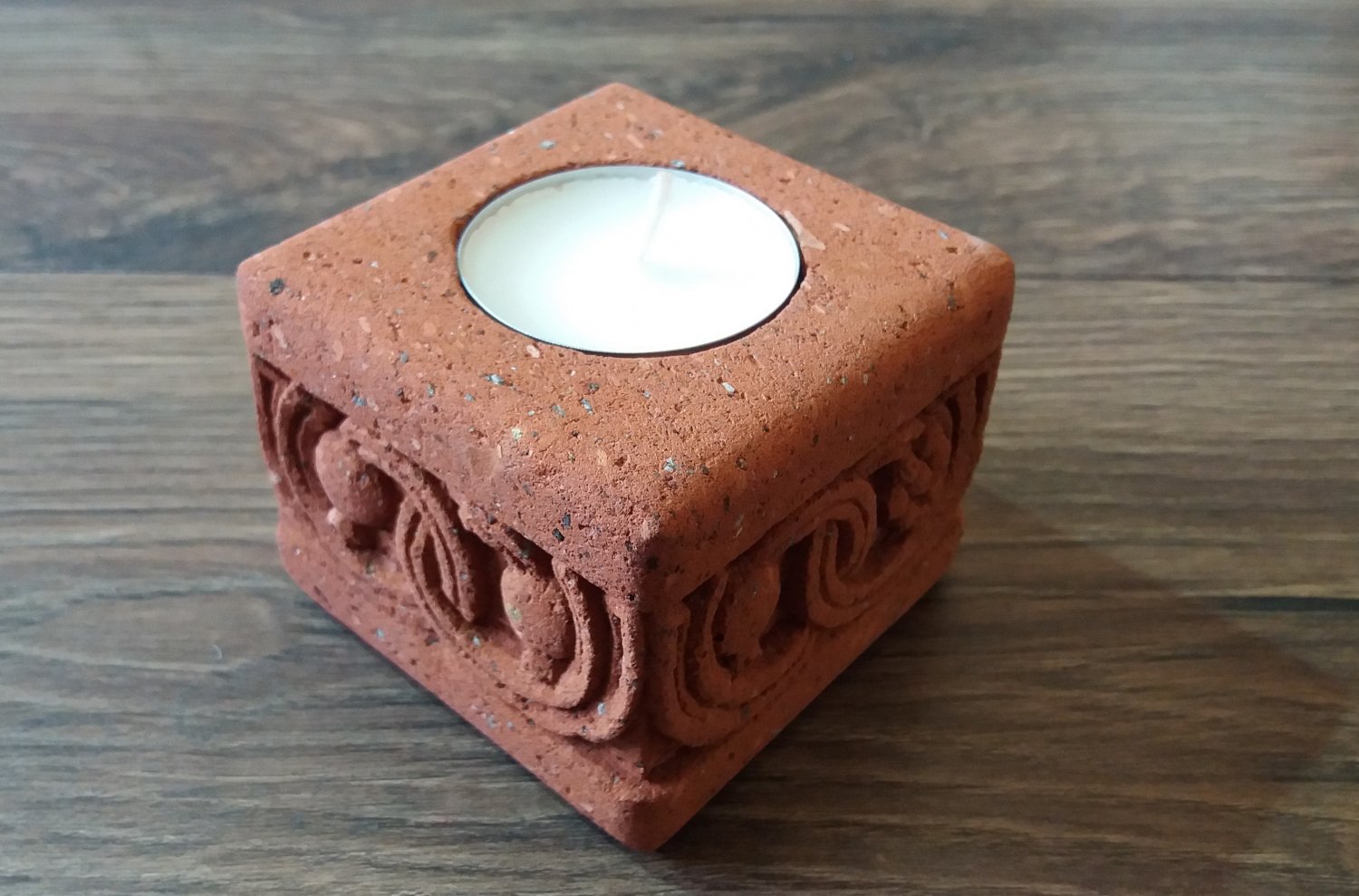 Armenian Decorative Candle Holder in Tuff Stone, The Art of Carving, Stone Candle Holder, Home Decor