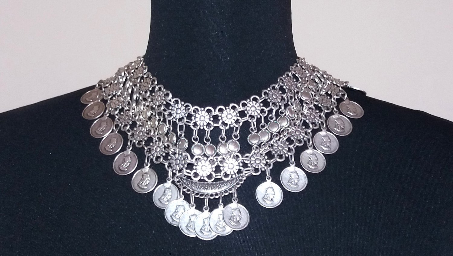 Flowery Drop Tigran The Great Link Necklace, Armenian Statement Necklace