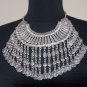 Eternity Haft Moon Drop Coin Statement Necklace, Armenian Eternity Necklace, Ethnic Tribal Necklace