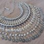 Eternity Haft Moon Drop Coin Statement Necklace, Armenian Eternity Necklace, Ethnic Tribal Necklace