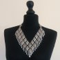 Armenian Silver Plated Diamonds Statement Necklace, Ethnic Diamond Statement