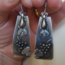 Dangle Rustic Armenian Grape and Leave Earrings, Ethnic Dangle Earrings, Boho Hippie Dangle Earrings