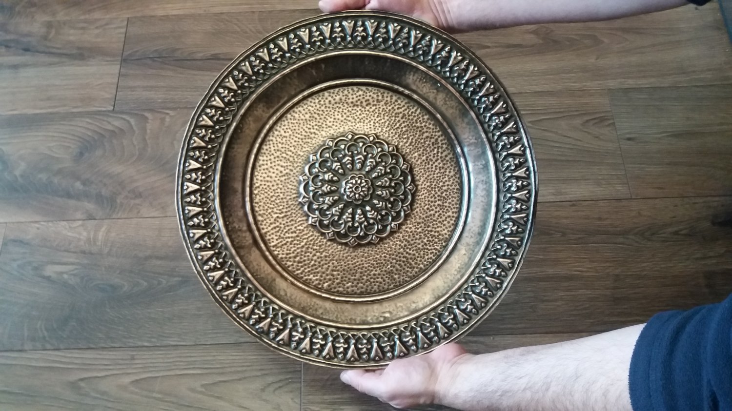 Vintage Embossed Copper Tray Wall Decoration, Home Wall D&Atilde;&copy;cor, Wall Hanging Plate, Tray Wall Decor
