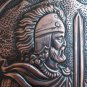 Vintage Embossed Copper Wall Decoration of Vardan Mamikonyan, Armenian Military Hero, Chekanka