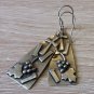 Dangle Rustic Armenian Grape and Cross Earrings, Ethnic Dangle Earrings, Boho Hippie Dangle Earrings