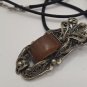 Vintage Armenian Soviet Filigree Amber Pendant, Antique Armenian Pendant