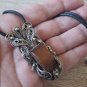 Vintage Armenian Soviet Filigree Amber Pendant, Antique Armenian Pendant
