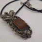 Vintage Armenian Soviet Filigree Amber Pendant, Antique Armenian Pendant