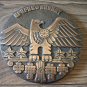 Vintage Embossed Round Copper Wall Decoration of Mont Ararat and the Eagle, Wall Hanging D&Atilde;&copy;cor