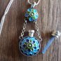 Armenian Enamel Sterling Silver Perfume Bottle Necklace