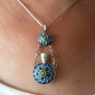 Armenian Enamel Sterling Silver Perfume Bottle Necklace