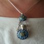 Armenian Enamel Sterling Silver Perfume Bottle Necklace