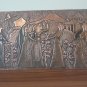 Vintage Embossed Copper Wall Decoration of the Harvest, Armenian Chekanka