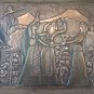 Vintage Embossed Copper Wall Decoration of the Harvest, Armenian Chekanka