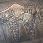 Vintage Embossed Copper Wall Decoration of the Harvest, Armenian Chekanka