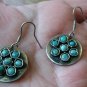 Round Dangle Flower of Amazonite Earrings, Ethnic Dangle Earrings, Boho Hippie Dangle Earrings