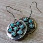 Round Dangle Flower of Amazonite Earrings, Ethnic Dangle Earrings, Boho Hippie Dangle Earrings