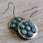 Round Dangle Flower of Amazonite Earrings, Ethnic Dangle Earrings, Boho Hippie Dangle Earrings