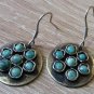 Round Dangle Flower of Amazonite Earrings, Ethnic Dangle Earrings, Boho Hippie Dangle Earrings