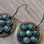 Round Dangle Flower of Amazonite Earrings, Ethnic Dangle Earrings, Boho Hippie Dangle Earrings